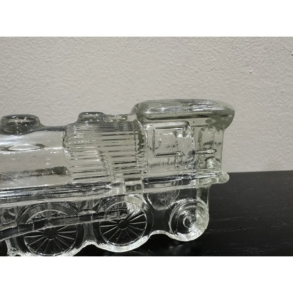 Locomotive Train Engine 1028 Vtg Figural Glass Candy Container 1940s Stough
